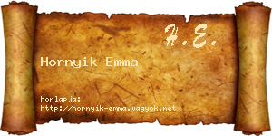 Hornyik Emma névjegykártya