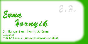 emma hornyik business card